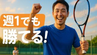 テニス初心者でも週1練習で試合に勝てる方法！シングルスで結果を出す30代・40代パパママのための実践ガイド 